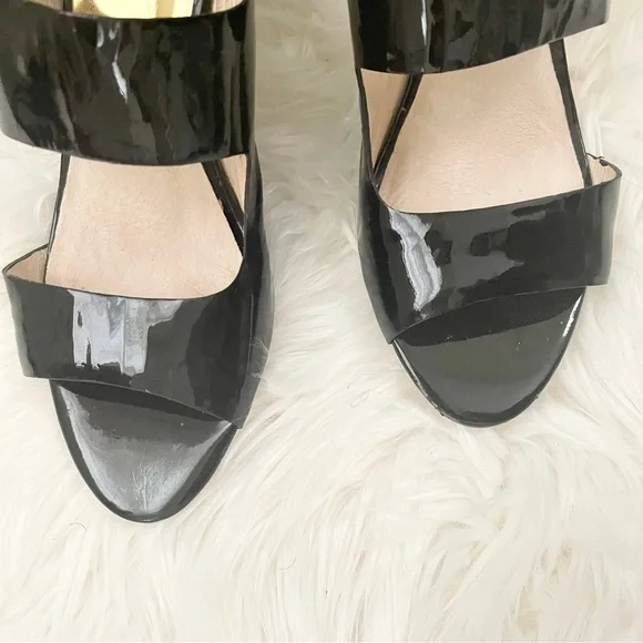 Michael Michael Kors Rochelle Open Toe Patent Leater Black Sandals - Picture 3 of 7